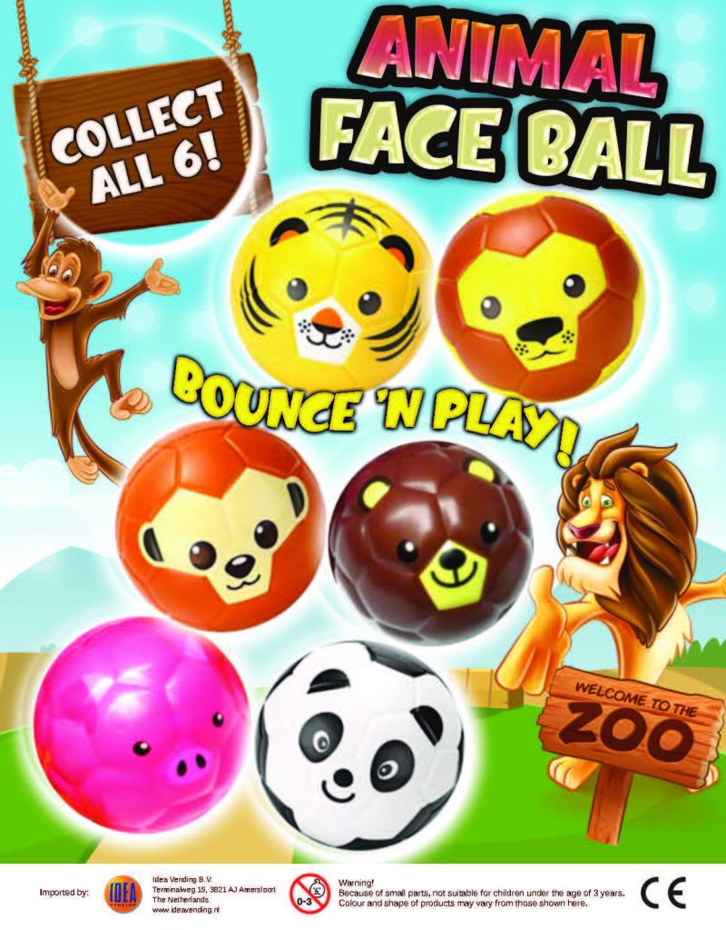100mm pu balls animal face