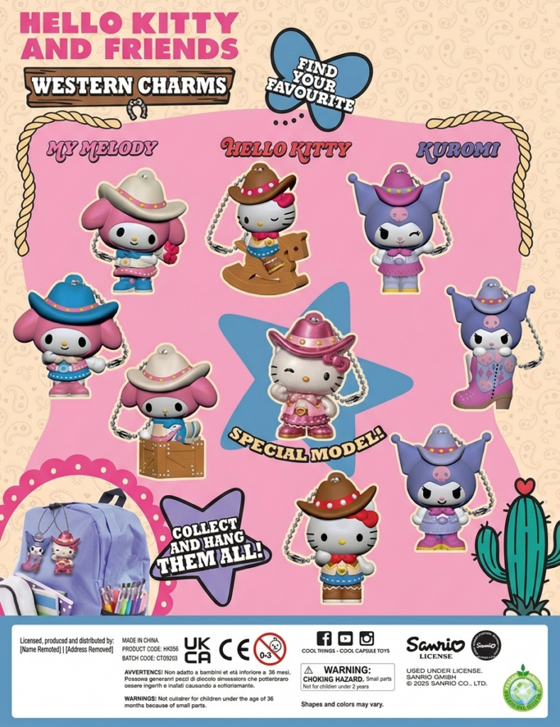 65mm Hello Kitty WESTERN CHARMS new